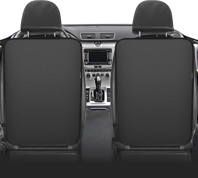 Meolsaek Kick Mats Back Seat Protector, Waterproof Oxford Seat Back Protector, Car Seat Back Protector for Kids, Back of Seat Protector for Kids Feet Car Seat (Black A -2pc)