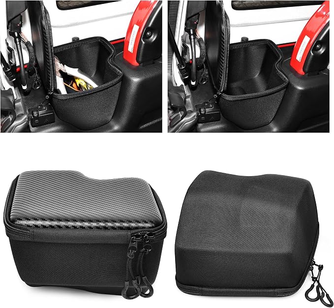 sukemichi Wheel Well Storage Bin for 2018-2023 Jeep Wrangler JL JLU 4XE Accessories, Rear Trunk Side Storage Box Cargo Organizer Cargo Tray for Wrangler JL 4 Door Accessories, With Lid