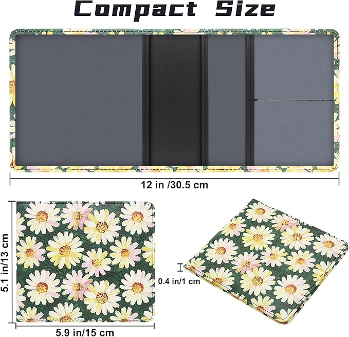 Car Registration and Insurance Holder, Premium Pu Leather Vehicle Glove Box Organizer - for Driver License, Cards & Essential Documents (S-Floral)