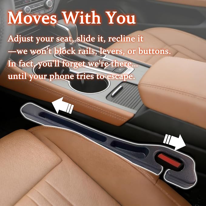 Car Seat Gap Filler Organizer Compatible with All Toyota RAV4 Accessories | Seat Gap Plug Blocker with Storage Slot | Car Screen Cleaning Cloth