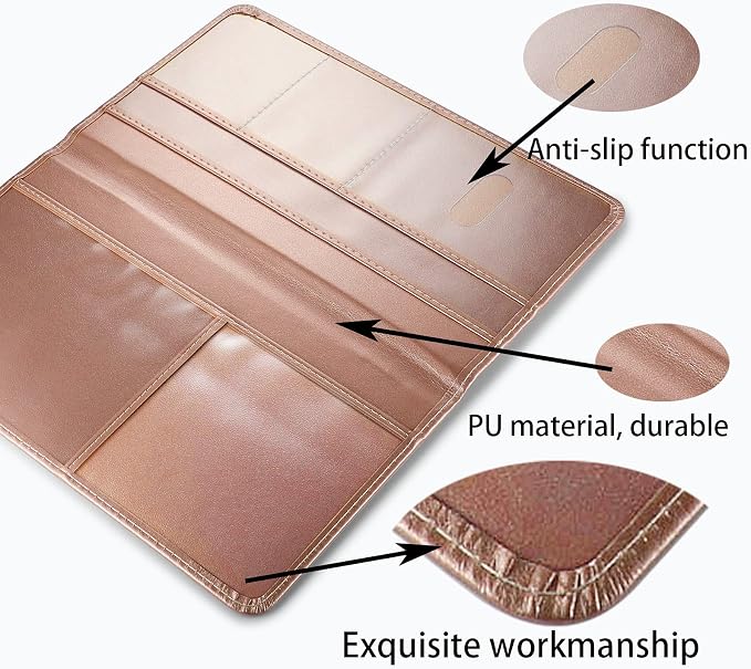 Car Registration and Insurance Card Holder - Leather Vehicle Glove Box Automobile Documents Paperwork Wallet Case Organizer for ID, Driver's License, Key Contact Information Cards - Men&Women