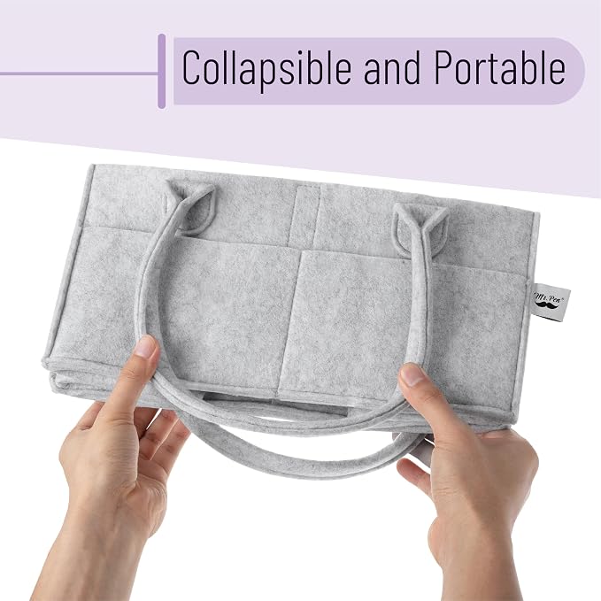 Mr. Pen- Baby Diaper Caddy Organizer, Gray, Medium | Nursery Storage Bin and Car Organizer for Diapers and Baby Wipes