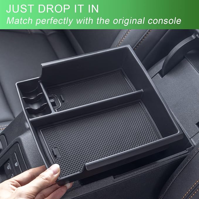 TOPINSTALL 21-24 Tray Compatible with 2021-2024 Ford Bronco & 2025+ Bronco 2-Door & 2025+ 4-Door Manual Transmission, Full Size Bronco Organizer (NO for 25 4-Door Automatic & Sport Model)