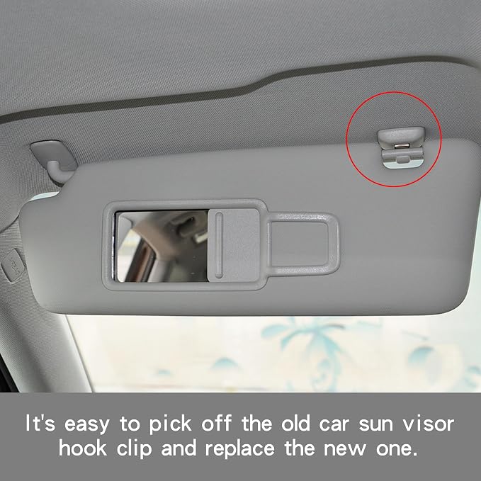2PCS Inner Sun Visor Clips, Upgraded Car Visor Holder Hook Compatible with Audi A1 A3 A4 A5 Q3 Q5 S3 S4 S5 TT, OEM: 8U0857562A 8E0857562 (Gray)