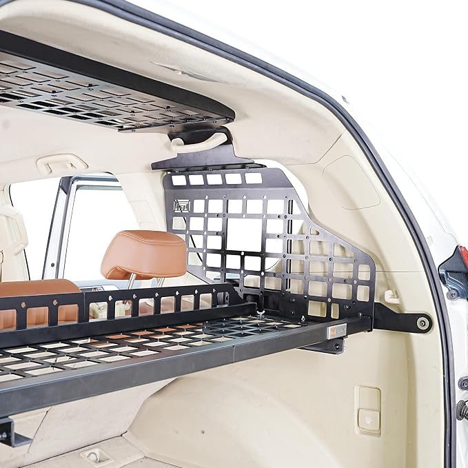 HIGH FLYING for Toyota Prado LC150/Lexus GX460 Rear Window & Overhead Roof Molle Panels Storage Modular System Trunk Shelf Organizer Rear Cargo Racks