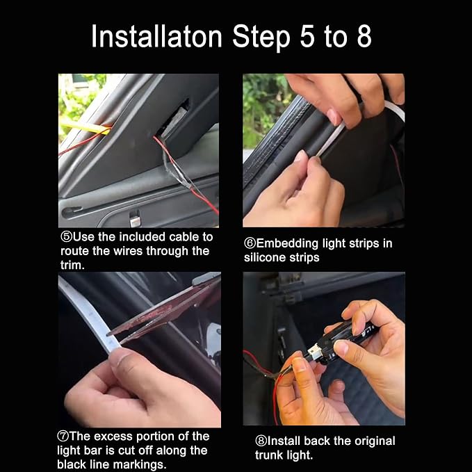 Newly Upgraded 157.48" SUV Trunk LED Light Strip, 6000K Dynamic Flowing Bright Cargo Area Lighting for Trunk Organizer/Mat Setup, Waterproof Interior Tailgate Lamp for SUV/MPV (Warm Yellow)