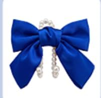 2PCS Satin Bow Pearl Car Seat Headrest Hooks – Car Bag Holder & Vehicle Hanger for Purses – Cute Coquette Aesthetic Interior Decoration – Cute Auto Organizer Accessories Universal (Deep Blue)