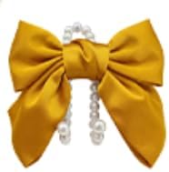 2PCS Satin Bow Pearl Car Seat Headrest Hooks – Car Bag Holder & Vehicle Hanger for Purses – Cute Coquette Aesthetic Interior Decoration – Cute Auto Organizer Accessories Universal (Glod)