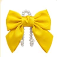 2PCS Satin Bow Pearl Car Seat Headrest Hooks – Car Bag Holder & Vehicle Hanger for Purses – Cute Coquette Aesthetic Interior Decoration – Cute Auto Organizer Accessories Universal (Sunshine Yellow)