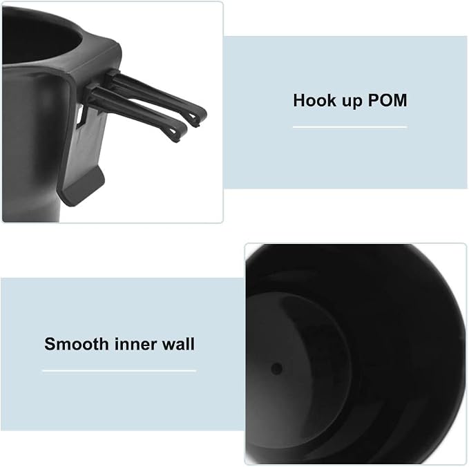 MiOYOOW Car Cup Holder Hook, Wear-Resistant Auto Drink Holder 3.54'' Caliber Window Door Cup Holder with Ventilation Clip for Coffee Water Bottles Key Coin