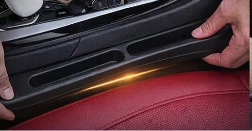 Car Seat Gap Filler 2-Pack – Universal Seat Gap Plug with Storage Slot, Prevents Items Falling Between Seat & Console, Flexible Fit for Cars, SUVs, Trucks & Sedans