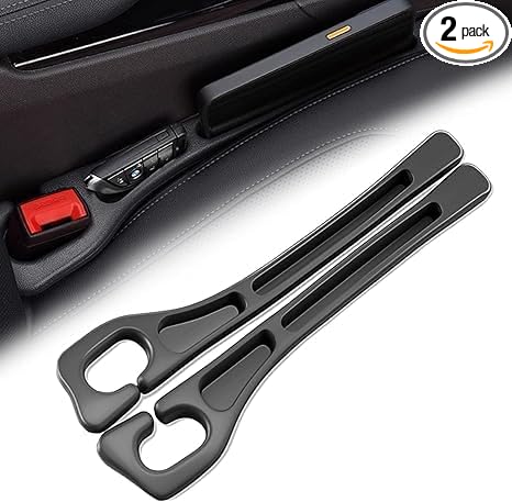 Car Seats Gap Filler Dual-Slot Car Seat Gap Organizer – with Belt Slot, Anti-Drop Gap Filler for Cars & SUVs – No More Lost Items, All Within Reach (2PCS)