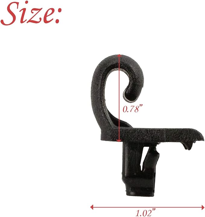RLB-HILON Door Sun Shade Hook Clip Compatible with Honda Pilot 2009 to 2015 Year, 83740-SZA-A02ZA, Black Color, 4PCS