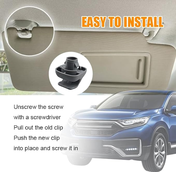 2 Pcs Interior Sun Visor Hook Clip Bracket, Car Sunvisor Retainer Hanger Replacement Parts, Part Number 88217S01A01ZA 88217S04003ZA for Honda Civic Fit Odyssey Accord Ridgeline Pilot CR-V