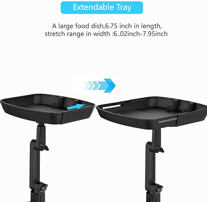 Cup Holder Tray Table, Expander Car Drink Food Tray for Eating, 360º Rotating Adjustable Stretchable Non-Slip Car Cup Holder Trays, Cars Interior Organizer Accessories(Black,Size:8inch)
