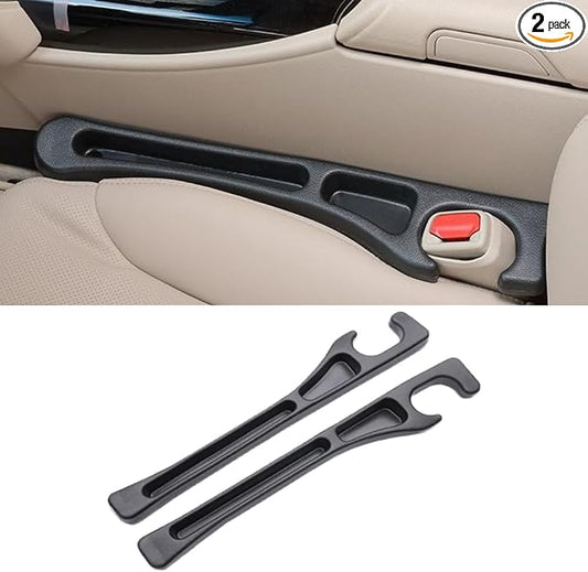 Car Seat Gap Filler 2-Pack – Universal Seat Gap Plug with Storage Slot, Prevents Items Falling Between Seat & Console, Flexible Fit for Cars, SUVs, Trucks & Sedans