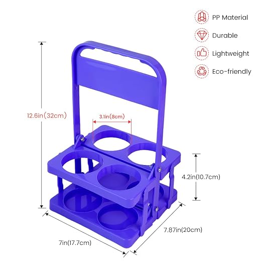 Bodaon 4 Cup Drink Carrier with Handle, Plastic Cup Carriers for Drinks, Drink Holder for Car, Take Out Delivery Drivers Accessories, Portable Foldable Reusable Mobile, Use for Food Delivery Bag