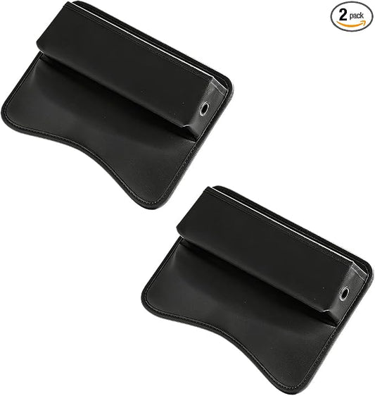 Car Seat Gap Filler Organizer, Leather Auto Center Console Storage Box, Universal Vehicle Interior Front Seat Side Gap Filler Organizer Essential Accessories for Phone Key Wallet(2PCS)
