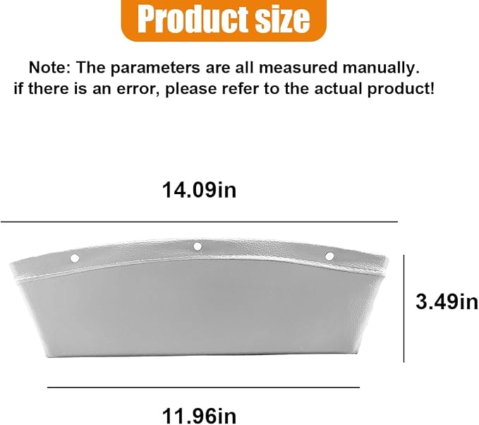 Car Seat Gap Filler Organizer, L-Capacity Leather Automotive Interior Storage Box, Universal Vehicle Side Seat Gap Filler Accessories for Keys, Phones, Glasses (Grey)