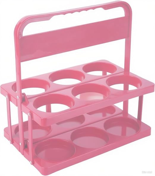 Bodaon Drink Holder Cup Carriers,Delivery Holder for Drinks, (Pink,6-Cup)