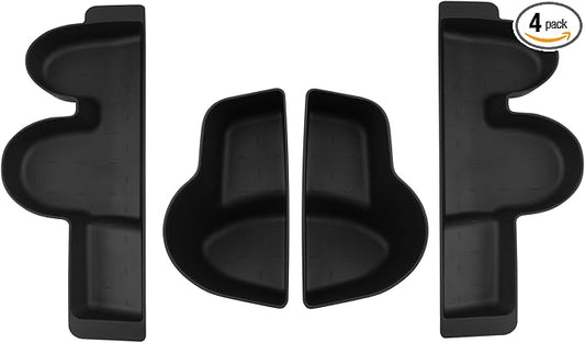 CDEFG 4Pcs for 2026 Hyundai Palisade Center Console Door Handle Pockets for 2026 Hyundai Palisade Accessory Trash Can Door Storage Holder Anti Slip Mat TPE Storage Box