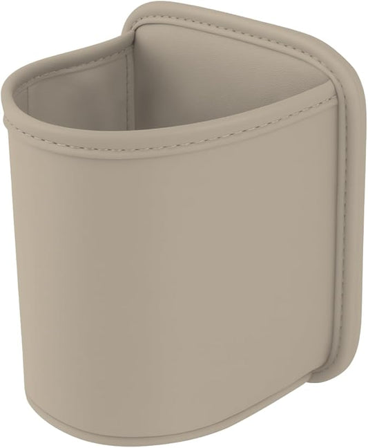 Large PU Leather Car Door Cup Holder Clip On or Hook Style Drink Holder Seat Side Hanging Storage Pocket for Water Bottle Coffee Cup Rear Back Seat Organizer (Clip, Gray)