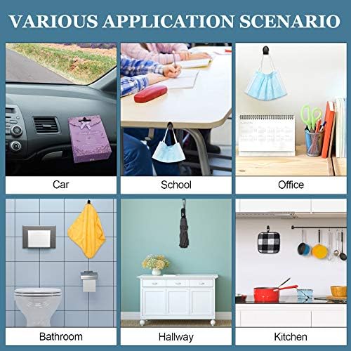 Frienda 15 Pcs Car Mini Hooks Black Sticky Hooks Multifunctional Car Organization Accessories for Key USB Cable Earphone Cable Interior Sunglass Storage Vehicle Decor
