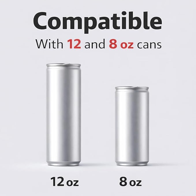 Slim Can Cup Holder Insert Adapter for Car | Fits 8.4oz & 12oz Skinny Cans | Reversible Wiggle-Free Design | Heat-Resistant | Compatible with Skinny Energy Drinks
