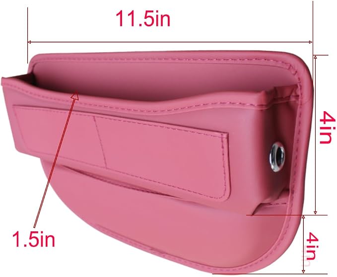 Seat Gap Organizer, Red | Car Seat Console Organizer, Front Seat Side Storage Bag, Center Console Side Pocket, Seat Gap Filler