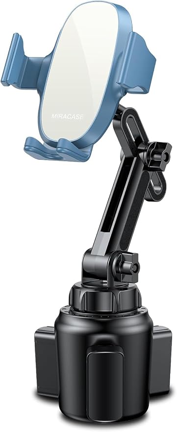 Miracase Cup Phone Holder for Car, [Upgraded Version] Adjustable Long Neck Car Cup Holder Phone Mount Cradle Friendly Compatible with iPhone Samsung Google and All Smartphones, Light Blue