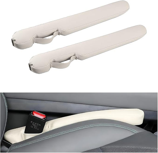 Car Seat Gap Filler, 2PCS Between Vehicle Seats Console Organizer Stop Things from Dropping, Automotive Interior Chair Gap Coverage Fill, Universal for SUV Automobile Truck (Beige)