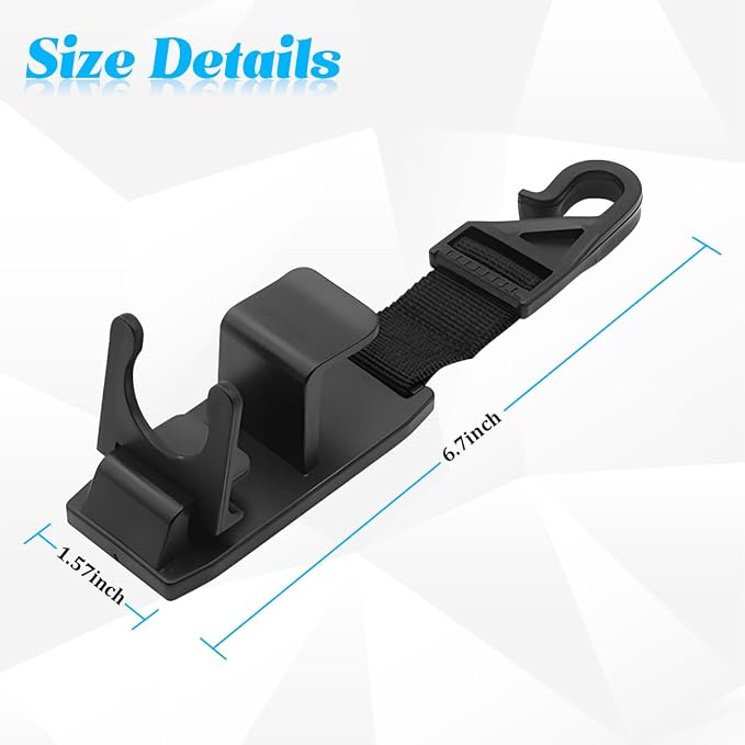 4PCS Car Headrest Hooks, Vehicle Seat Front ＆ Back Storage Hanger with Clip, 360° Adjustable Automotive Organizer Accessories for Purse Bags Grocery, Universal for Most Vehicles