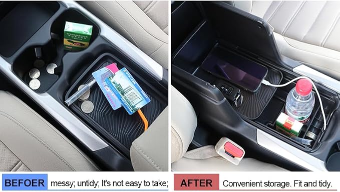 Center Console Organizer for Honda CR-V 2017-2019 CRV Console Handrail Privacy Organizer Tray Central Control Armrest Box Glove Secondary Storage Box Insert Pallet Manager Container Accessories ABS