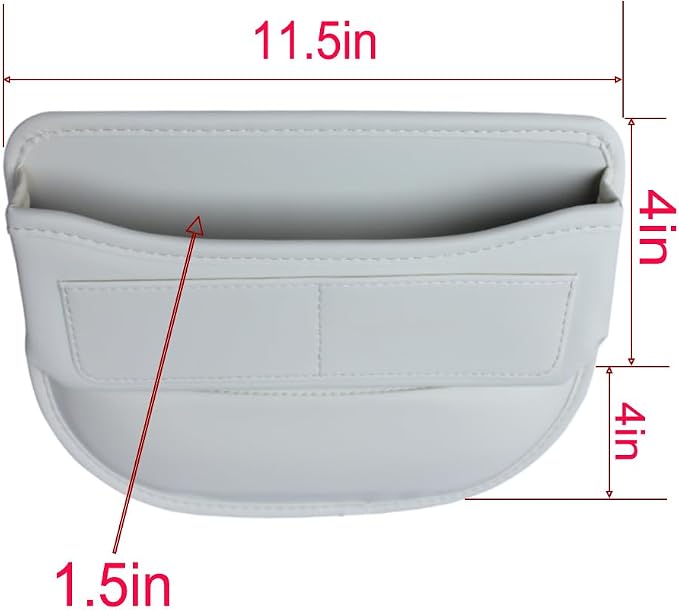 Seat Gap Organizer, Beige | Car Seat Console Organizer, Front Seat Side Storage Bag, Center Console Side Pocket, Seat Gap Filler