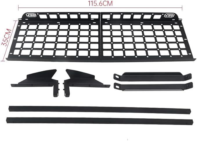 HIGH FLYING for Toyota RAV4 2019-2025 Car Accessories Modular Storage Molle Panel Cargo Shelf Organizer Luggage Carrier Rack Aluminum Alloy (with Conjoined Cross Bar)