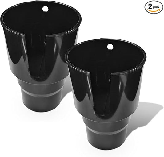 2-in-1 Car Cup Holder Extender, Automotive Drink Holder Adapter with Base, Multifunctional Vehicle Cup Holders Insert for Beverages, Snacks, Bottles, Phone Storage (2PCS)