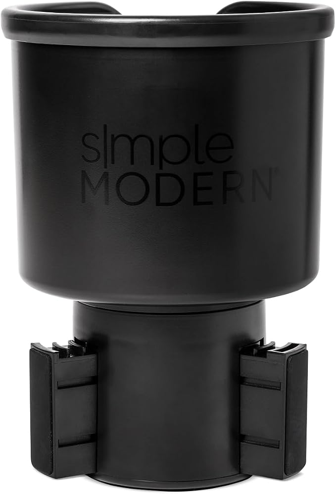 Simple Modern Cup Holder Adapter | Expandable Base, Adjustable Size, Fits Large Mugs, Bottles, Cups up to 3.6" | Cupholder for Semi Truck, Car, RV, Boat, Vehicle | Roadster Collection | Midnight Black