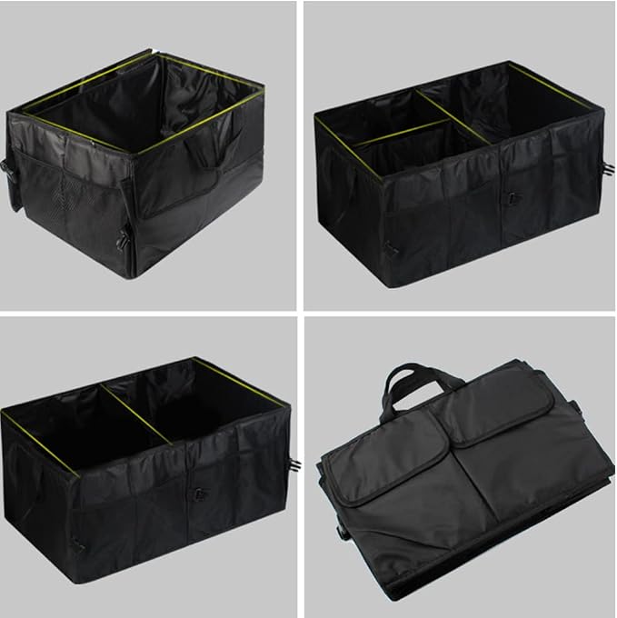 Trunk Organizer Car Basket Storage Tote Organizer Small Black Collapsible Snack Bins for Car SUV Sedan