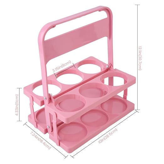 Bodaon Drink Holder Cup Carriers,Delivery Holder for Drinks, (Pink,6-Cup)