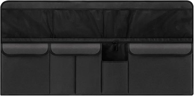 Car Trunk Organizer, Space Saving Hanging Automotive Back Seat Organizer Storage Bag with 10 Pocekts, Foldable Vehicle Interior Cargo Organizer Accessories for Car, SUV, Truck, MPV (Black)
