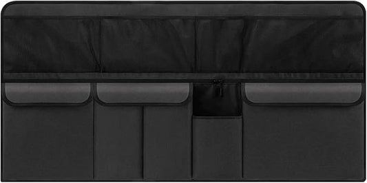 Car Trunk Organizer, Space Saving Hanging Automotive Back Seat Organizer Storage Bag with 10 Pocekts, Foldable Vehicle Interior Cargo Organizer Accessories for Car, SUV, Truck, MPV (Black)