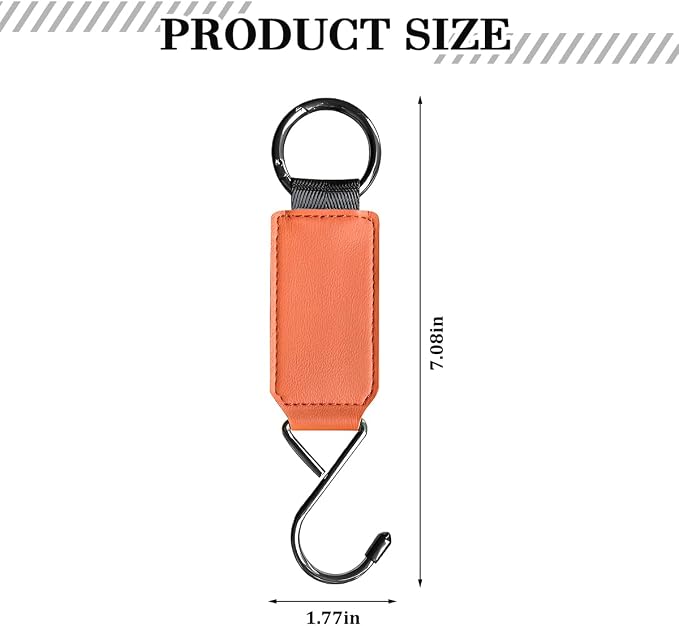 HZEL Car Seat Headrest Hook, 2PCS Multifunctional Vehicle Seat Back Hanger Holder for Purse Bags Coat, Automotive Interior Organizer Storage Hook, Universal for Automobile RV Truck (Orange)