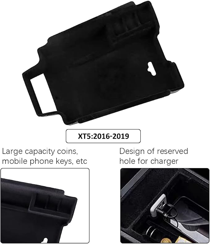 for XT5 Armrest Storage Tray Compatible with Cadillac XT5 Accessories 2019 2018 2017 2016 Flocking Interior Armrest Insert Tray xt5 Center Console Organizer