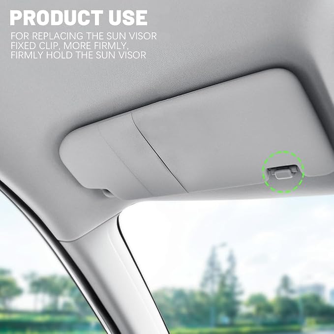 2PCS Sun Visor Support Retainer Clip, 95994975 95994976 Sun Visor Hook Clip Bracket Replacement, Anti Vibration Sun Visor Bracket Holder for Cruze Spark Verano, Car Accessories (Gray)