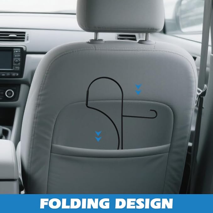 2 Folding Design Hat Rack, Cowboy Hat Holder For Truck SUV Car To Keep-Hat-Shape, Automotive Seat Back Hard Hats Holder Car Clothes Hanger, Cowboy Hats Organizer for Auto Travel