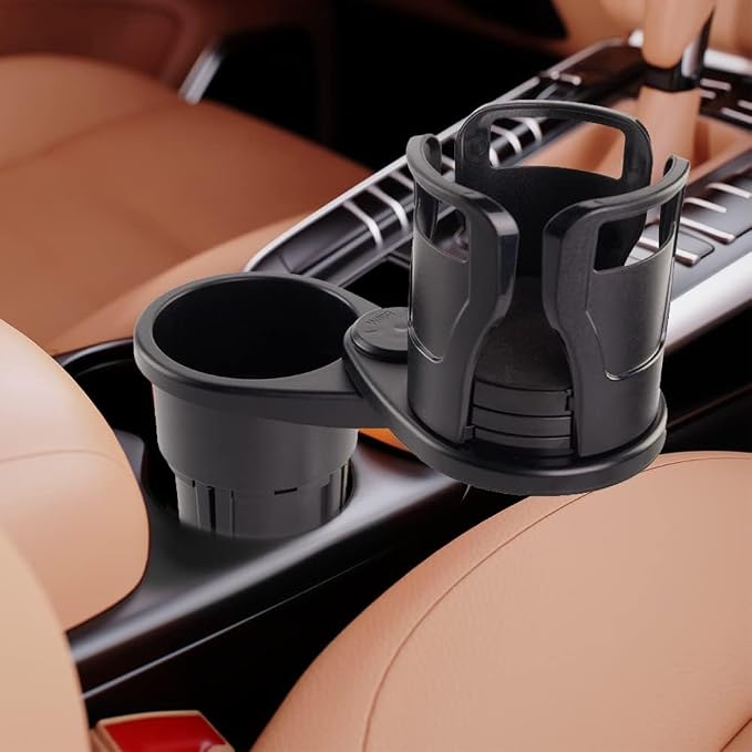 Car Cup Holder Expander for Tesla Model 3 2019-2025, Cup Holder Adapter with Expandable Arm and Adjustable Base,Carbon Black