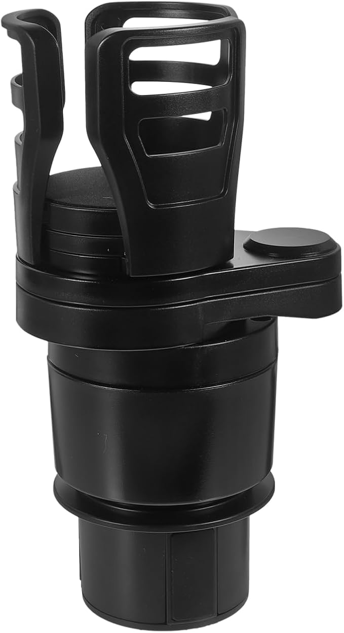 Cabilock Dual Car Cup Holder Expander, Adjustable Multifunctional Vehicle Water Bottle Holder with 360° Rotating Base, Large Expandable Organizer Extender for Auto Mugs