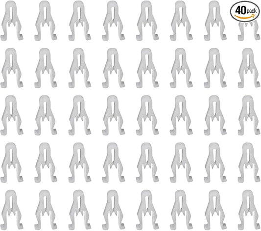 40PCS Car Nylon Retainer Clips - Plastic Front Console Fasteners Car Dashboard Trim Retainer Clip - Universal Radio DVD Dash Panel Clips Replacement for Most Cars (40PCS)