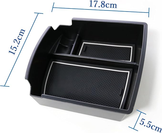 2018-2021 2022 2023 Kona Center Console Organizer for Hyundai Kona, Durable ABS Plastic&Anti-slip Rubber 2022 Kona Console Armrest Tray Insert 2023 Kona Accessories (White Mats)