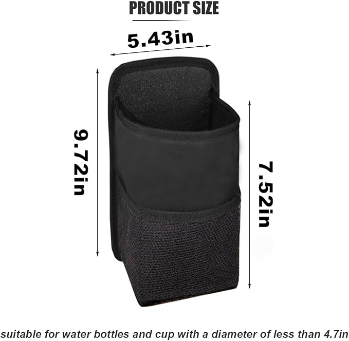 2-in-1 Large Cup Holder, 80 oz Multifunctional Car Seat Side Organizer, Hanging Water Bottle Holder Bag, Car Stuff Holder with Mesh Pocket for Phone & Drink, Suitable for Car SUV Truck (1 PC)